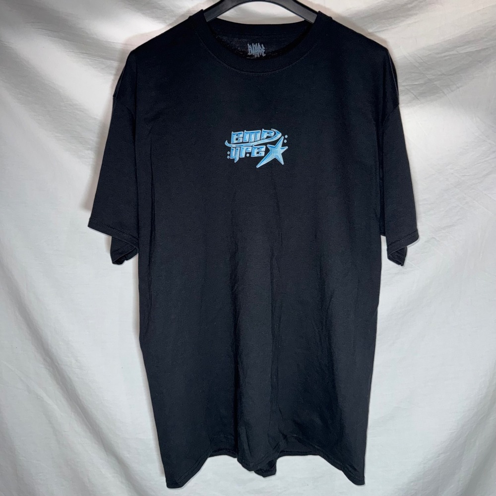 Empyre Mens XL Black Graphic T-Shirt Y2K Star Logo Streetwear Skater Cotton Tee